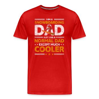Vacances Snowboard Sports Vacances d’hiver - T-shirt bio Premium Homme - rouge - Devant - Damien (186cm)