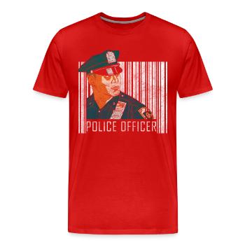 Policeman Blue Light Crime Scene Chase - Men's Premium Organic T-Shirt - red - Front - Damien (186cm)