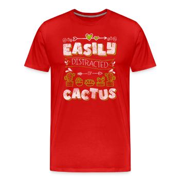 Cactus piquants jardinier piqûre - T-shirt bio Premium Homme - rouge - Devant - Damien (186cm)