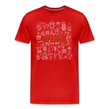 Plante Soleil Humour Piquant - T-shirt bio Premium Homme - rouge - Devant - Damien (186cm)