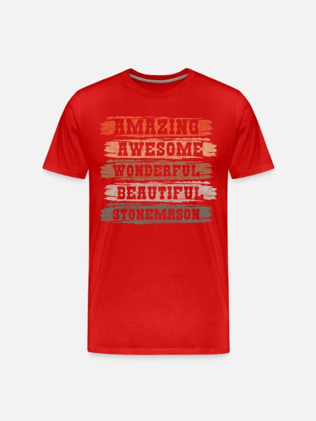 Stonemason Work Craft Craftsman - Men's Premium Organic T-Shirt - red