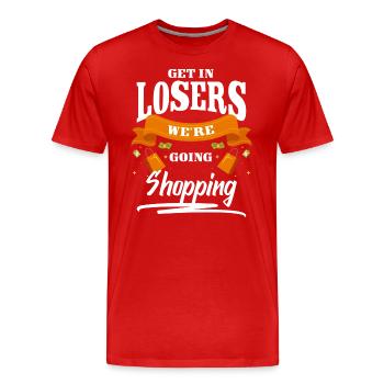 Einkauf Queen - Männer Premium Bio T-Shirt - Rot - Vorne - Damien (186cm)