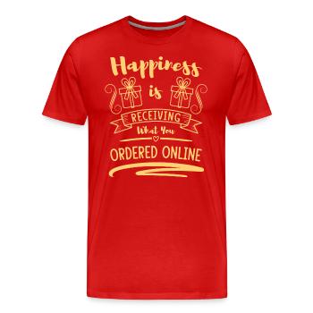 Purchase Buy Shopaholik - Men's Premium Organic T-Shirt - red - Front - Damien (186cm)