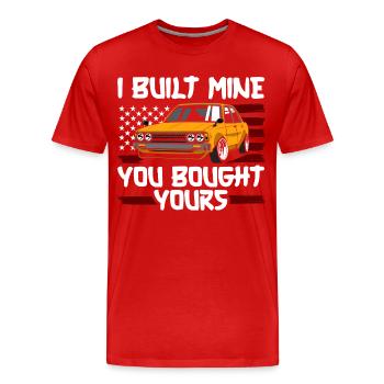 Clé de performance Tuner Automobile - T-shirt bio Premium Homme - rouge - Devant - Damien (186cm)