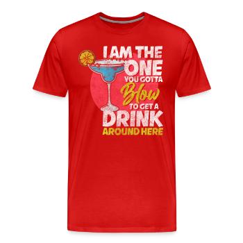 Bar Kellner Shaker Humor - Männer Premium Bio T-Shirt - Rot - Vorne - Damien (186cm)