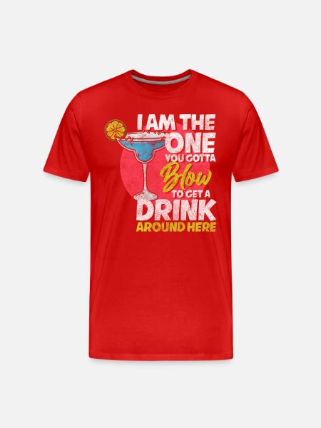 Bar Waiter Shaker Humor - Men's Premium Organic T-Shirt - red