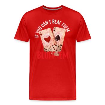 Cartes de joueurs de cartes Poker Poker - T-shirt bio Premium Homme - rouge - Devant - Damien (186cm)