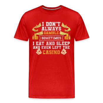 Kartenspieler Doppelkopf Pokern - Männer Premium Bio T-Shirt - Rot - Vorne - Damien (186cm)