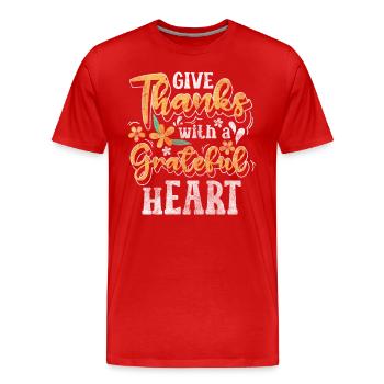 Family Food Meeting - Men's Premium Organic T-Shirt - red - Front - Damien (186cm)