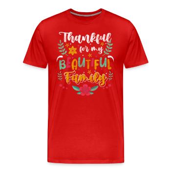 Familie Ausflug Zuhause - Männer Premium Bio T-Shirt - Rot - Vorne - Damien (186cm)