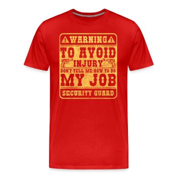 Security Pförtner Ordnung Wache - Männer Premium Bio T-Shirt - Rot - Vorne - Damien (186cm)