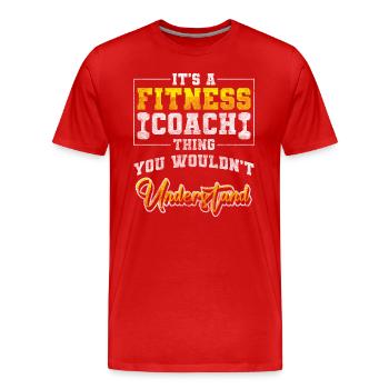 Fitnesstrainer Ausdauer Kraft Sportler - Männer Premium Bio T-Shirt - Rot - Vorne - Damien (186cm)