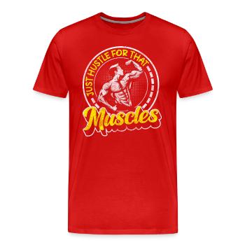 Entraîneur Muscles Pumper Studio - T-shirt bio Premium Homme - rouge - Devant - Damien (186cm)