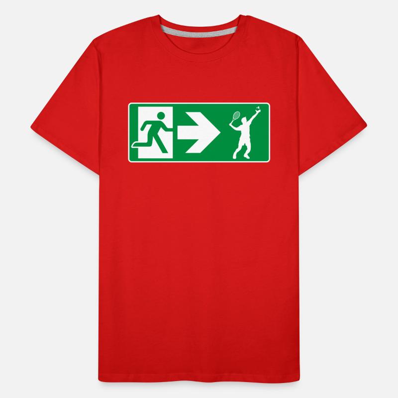 Emergency Exit Badminton Men's Premium Organic T-Shirt