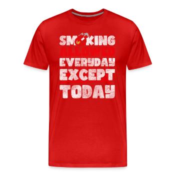 À la recherche du gagnant Discipline Ne pas fumer - T-shirt bio Premium Homme - rouge - Devant - Damien (186cm)
