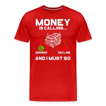 Dollar millionnaire de succès - T-shirt bio Premium Homme - rouge - Devant - Damien (186cm)
