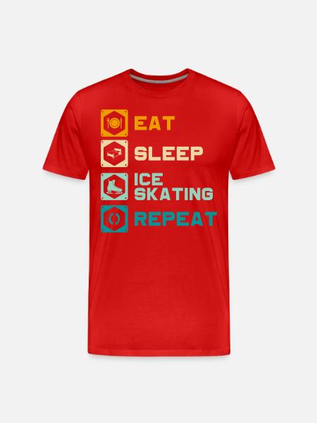 Eisläufer Winter Bahn - Männer Premium Bio T-Shirt - Rot