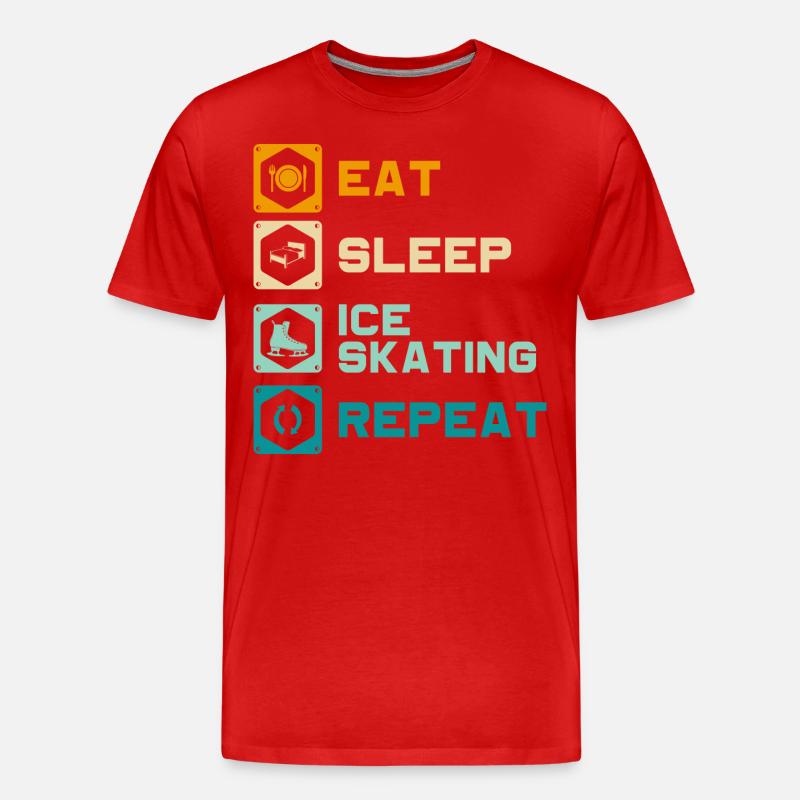 Eisläufer Winter Bahn - Männer Premium Bio T-Shirt - Rot