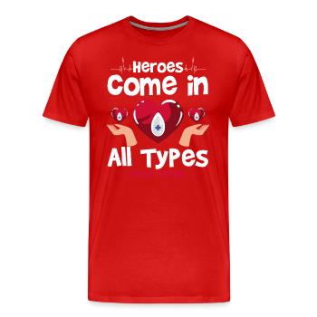 Blood donors live together - Men's Premium Organic T-Shirt - red - Front - Damien (186cm)