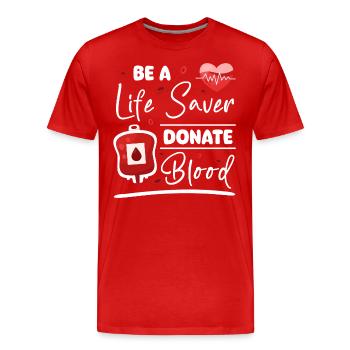 Blood Donor Blood Type - Men's Premium Organic T-Shirt - red - Front - Damien (186cm)