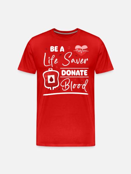 Blutspender Blut Blutgruppe - Männer Premium Bio T-Shirt - Rot