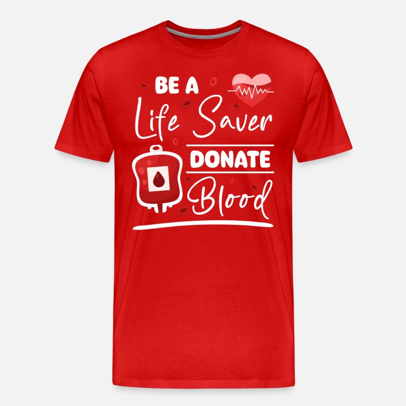 Blutspender Blut Blutgruppe - Männer Premium Bio T-Shirt - Rot