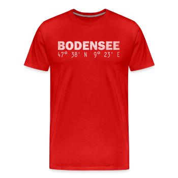 Bodensee Koordinaten - Männer Premium Bio T-Shirt - Rot - Vorne - Damien (186cm)