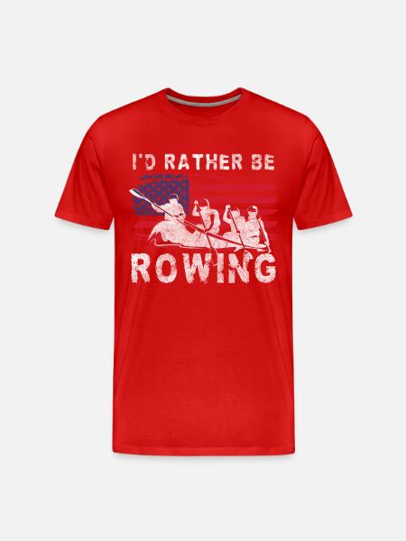 Rowing Machine Athlete Boat Power - Men's Premium Organic T-Shirt - red