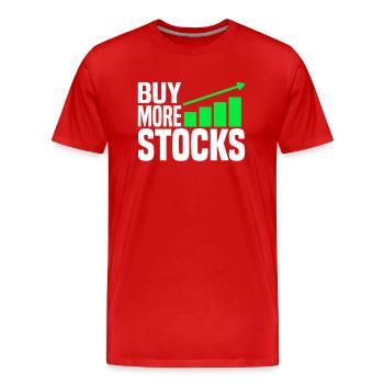 Buy more shares - Men's Premium Organic T-Shirt - red - Front - Damien (186cm)