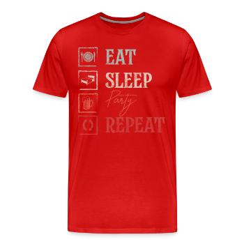 Fêtez l’anniversaire de la soirée des hommes - T-shirt bio Premium Homme - rouge - Devant - Damien (186cm)