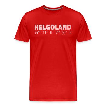 Coordonnées GPS d’Heligoland - T-shirt bio Premium Homme - rouge - Devant - Damien (186cm)