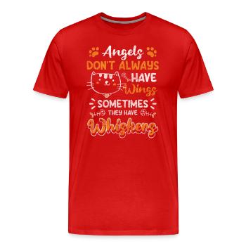 Katzenliebhaber Stubentiger Wildkatze Süß - Männer Premium Bio T-Shirt - Rot - Vorne - Damien (186cm)
