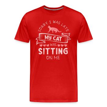 Katzen Stubentiger Katzenlady Süß - Männer Premium Bio T-Shirt - Rot - Vorne - Damien (186cm)