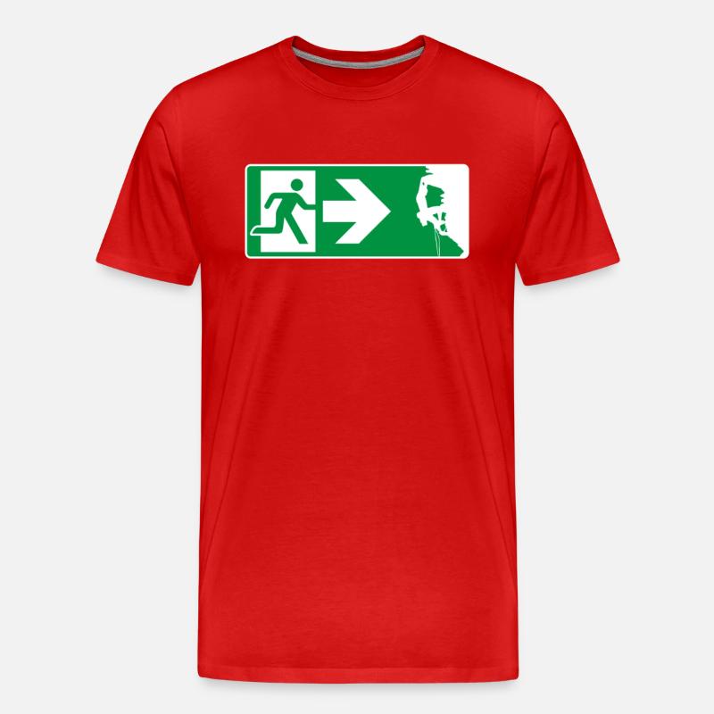 Notausgang Klettern Kletterer - Männer Premium Bio T-Shirt - Rot