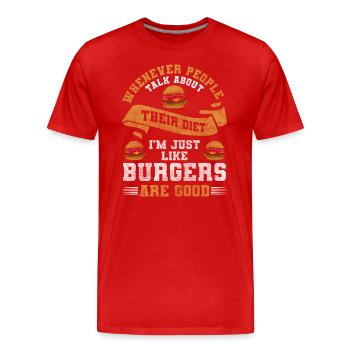 Essen All you can eat Vielesser - Männer Premium Bio T-Shirt - Rot - Vorne - Damien (186cm)