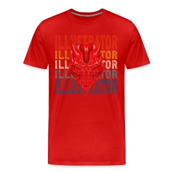 Illustrator Stift Zeichnen Moderne Kunst - Männer Premium Bio T-Shirt - Rot - Vorne - Damien (186cm)