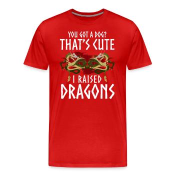 Dragons Mythical Creatures Books - Men's Premium Organic T-Shirt - red - Front - Damien (186cm)