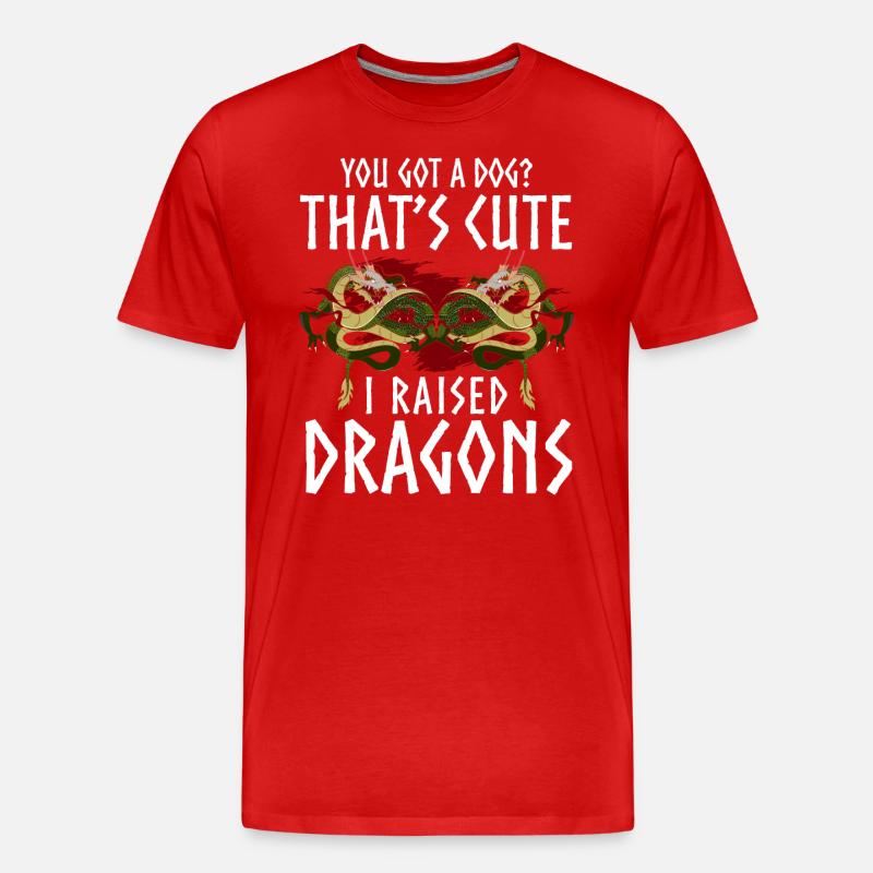Dragons Mythical Creatures Books - Men's Premium Organic T-Shirt - red