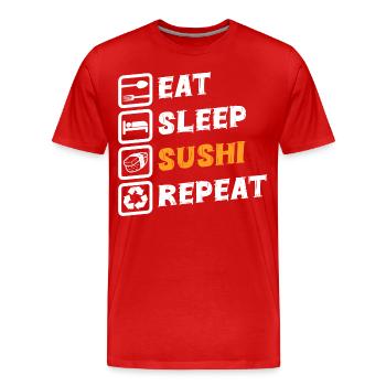 Japanisch Essen Lieblingsessen - Männer Premium Bio T-Shirt - Rot - Vorne - Damien (186cm)