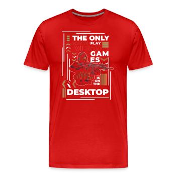 PC Online Tastatur Grafik - Männer Premium Bio T-Shirt - Rot - Vorne - Damien (186cm)