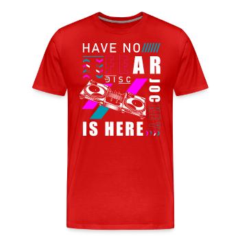 DJ Electro Spaß - Männer Premium Bio T-Shirt - Rot - Vorne - Damien (186cm)