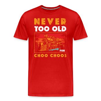 Conducteur de train Trains Passion - T-shirt bio Premium Homme - rouge - Devant - Damien (186cm)