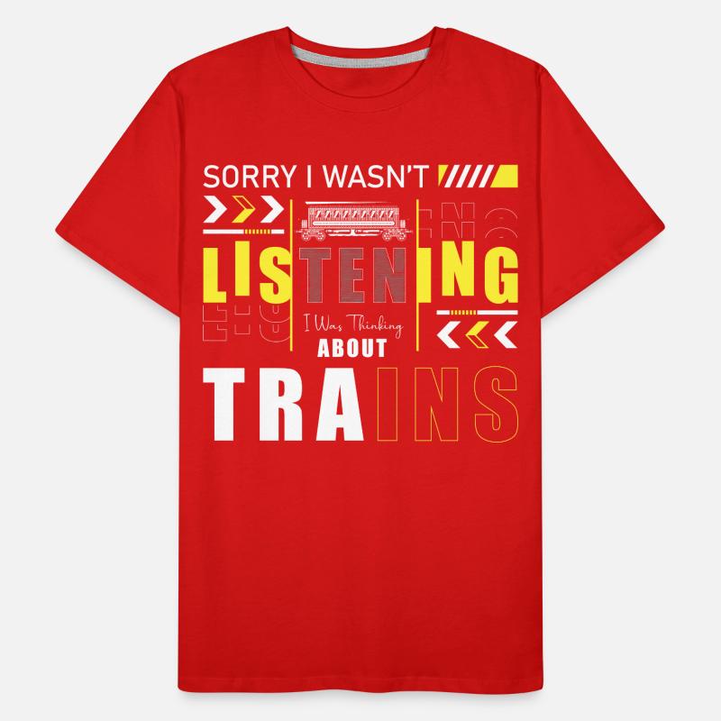 Chemin de fer Trains Train Guiding Passion T-shirt bio Premium Homme