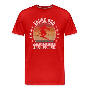 Papa skieur Ski - T-shirt bio Premium Homme - rouge - Devant - Damien (186cm)