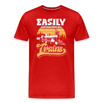 Conducteur de train Profession de voie Conducteur - T-shirt bio Premium Homme - rouge - Devant - Damien (186cm)