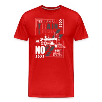 Conducteur de train Train Leading - T-shirt bio Premium Homme - rouge - Devant - Damien (186cm)