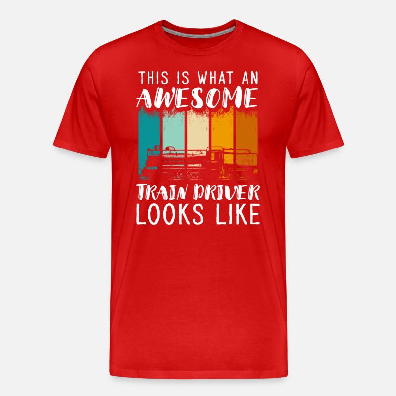 Zug Gleis Leidenschaft - Männer Premium Bio T-Shirt - Rot