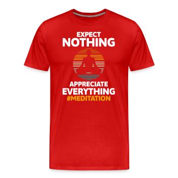 Yoga Bouddhisme Namaste Conscience - T-shirt bio Premium Homme - rouge - Devant - Damien (186cm)