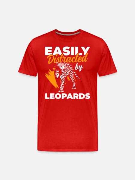 Leopard Jagd Großkatze Tier - Männer Premium Bio T-Shirt - Rot