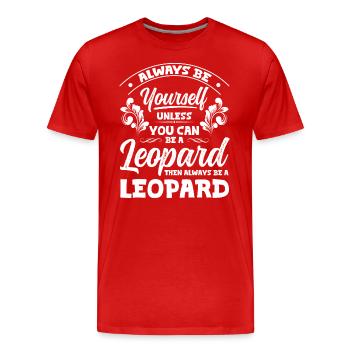 Leopard Raubkatze Großkatze Wildtier - Männer Premium Bio T-Shirt - Rot - Vorne - Damien (186cm)